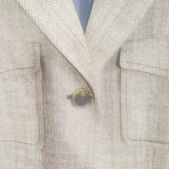 Anne Klein Brown Herringbone Two Piece Pants Suit Size 2P - Picture 7 of 10